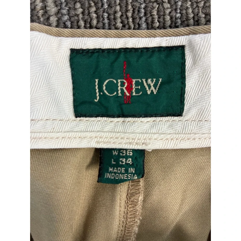 J Crew Mens Classic Chino Pants 36x34 Khaki Tan 100% Cotton Twill Straight Leg - Picture 2 of 3